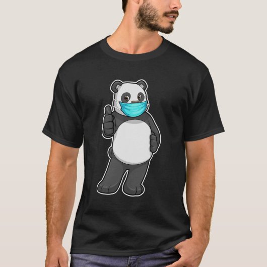 Panda met gezichtsmasker t-shirt (Voorkant)