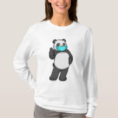 Panda met gezichtsmasker t-shirt (Voorkant)