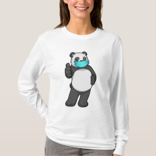 Panda met gezichtsmasker t-shirt