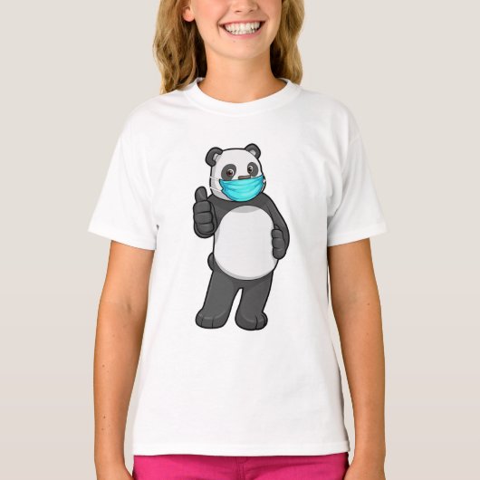 Panda met gezichtsmasker t-shirt (Voorkant)