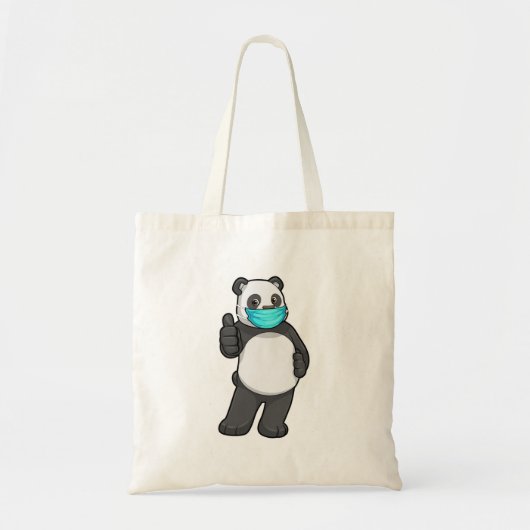 Panda met gezichtsmasker tote bag (Voorkant)