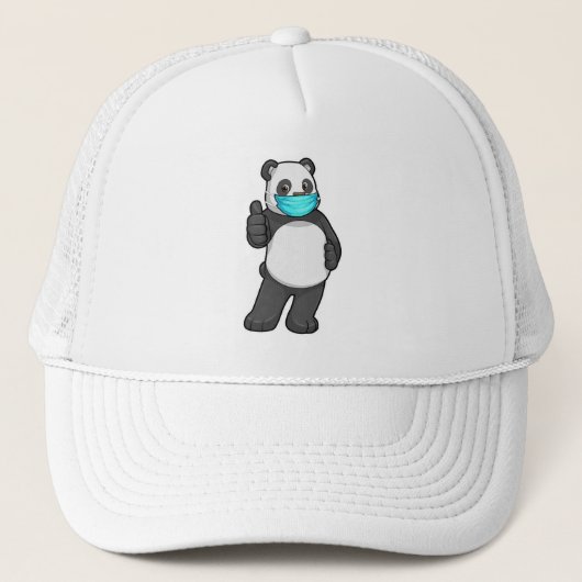 Panda met gezichtsmasker trucker pet (Voorkant)
