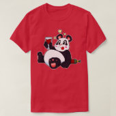 Panda met glas rode wijn t-shirt (Design voorkant)