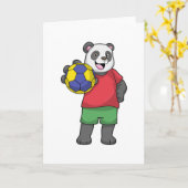 Panda met Handbal Sporten Kaart (Gele Bloem)
