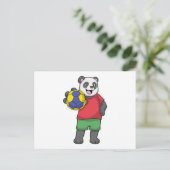 Panda met Handbalsporten Briefkaart (Staand voorkant)