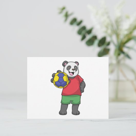 Panda met Handbalsporten Briefkaart (Staand voorkant)