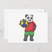 Panda met Handbalsporten Briefkaart (Voorkant / Achterkant)