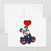 Panda met Hart Briefkaart (Voorkant / Achterkant)