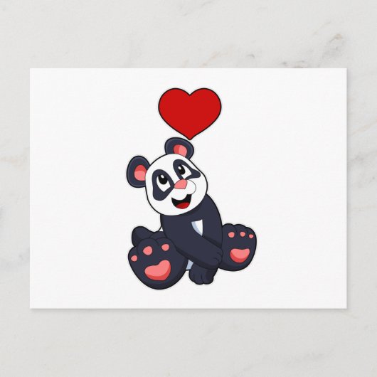 Panda met Hart Briefkaart (Voorkant)