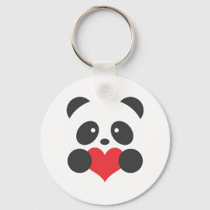 Panda met hart sleutelhanger