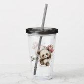 Panda met Hartballonnen Acryl Drinkbeker (Achterkant)