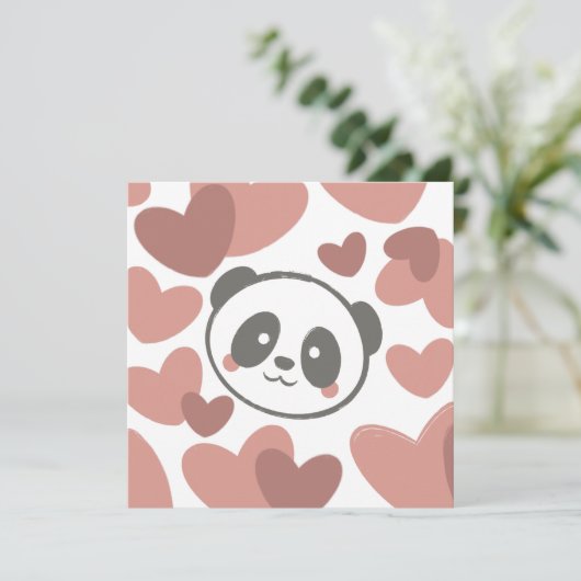 Panda met harten (Staand voorkant)