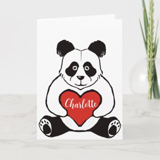 Panda met hartverjaardag kaart (Voorkant)