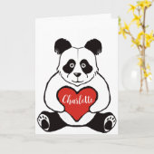 Panda met hartverjaardag kaart (Gele Bloem)