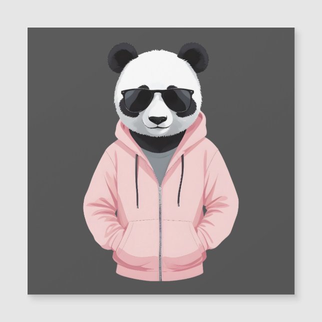 Panda met hoodie Grappig Cool Dier karakter (Voorkant)