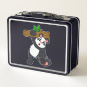 Panda met hout op sterktetraining (Achterkant)