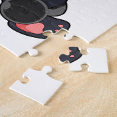 Panda met hout op sterktetraining legpuzzel (Zijkant)