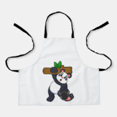 Panda met hout op sterktetraining schort (Voorkant)