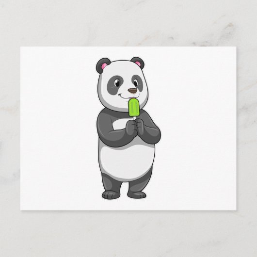 Panda met ijslolly briefkaart (Voorkant)