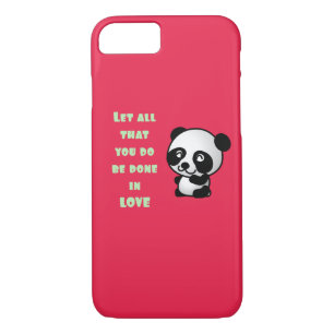 Panda met Inspirerend liefdescitaat Case-Mate iPhone Case