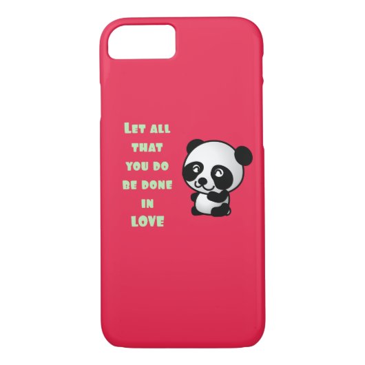 Panda met Inspirerend liefdescitaat Case-Mate iPhone Case (Achterkant)