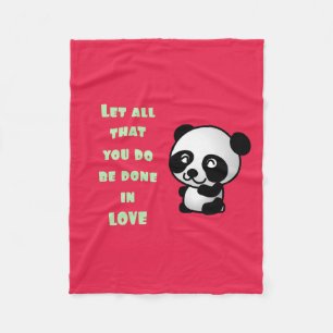 Panda met Inspirerend liefdescitaat Fleece Deken