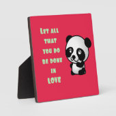 Panda met Inspirerend liefdescitaat Fotoplaat (Voorkant)