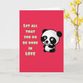 Panda met Inspirerend liefdescitaat Kaart (Gele Bloem)