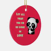 Panda met Inspirerend liefdescitaat Keramisch Ornament (Rechts)