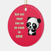 Panda met Inspirerend liefdescitaat Keramisch Ornament (Links)