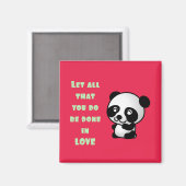 Panda met Inspirerend liefdescitaat Magneet (Voorkant / Achterkant)