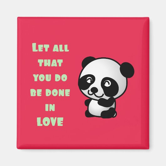 Panda met Inspirerend liefdescitaat Magneet (Voorkant)