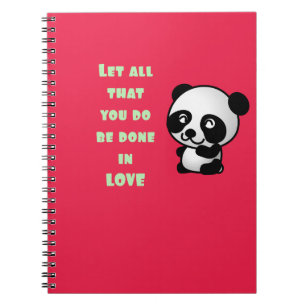 Panda met Inspirerend liefdescitaat Notitieboek