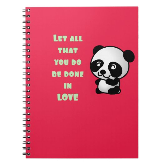 Panda met Inspirerend liefdescitaat Notitieboek (Voorkant)