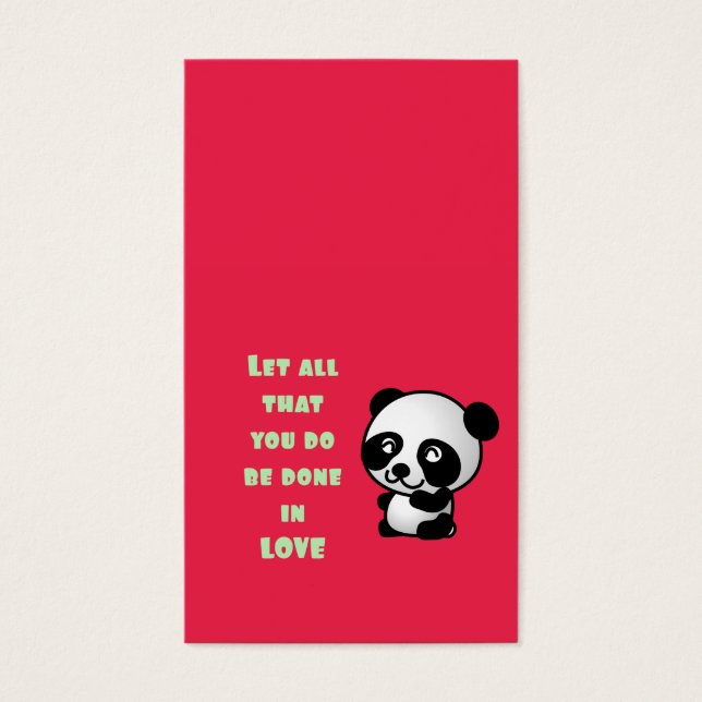 Panda met Inspirerend liefdescitaat Visitekaartjes (Voorkant)