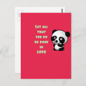 Panda met Inspirerend prijsopgave Briefkaart (Voorkant / Achterkant)