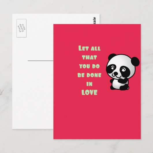 Panda met Inspirerend prijsopgave Briefkaart (Voorkant / Achterkant)