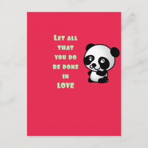 Panda met Inspirerend prijsopgave Briefkaart