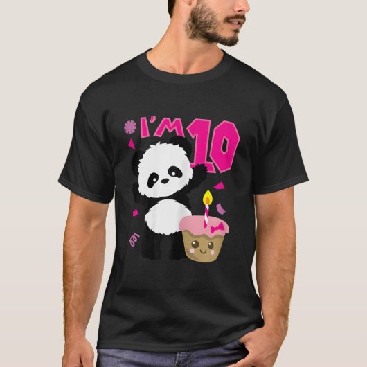 Panda Met Kawaii Taart 10 Py T-shirt (Voorkant)