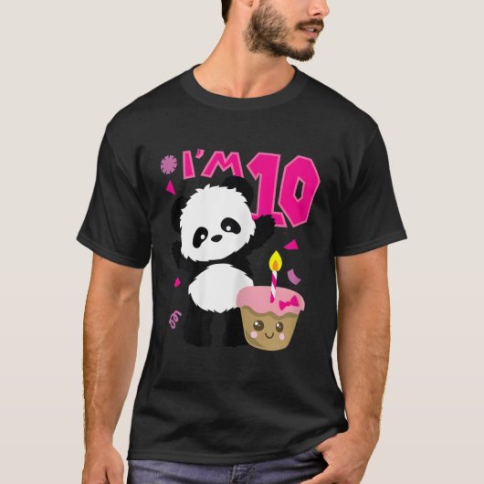 Panda met Kawaii taart 10 Py T-shirt (Voorkant)
