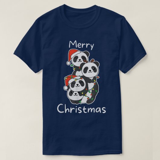 Panda met kerstboomdieren t-shirt (Design voorkant)