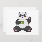 Panda met koffie-mok briefkaart (Voorkant / Achterkant)