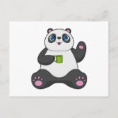 Panda met koffie-mok briefkaart (Voorkant)