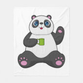 Panda met koffie-mok fleece deken (Voorkant)