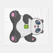 Panda met koffie-mok fleece deken (Voorkant (Horizontaal))