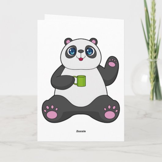 Panda met koffie-mok kaart (Achterkant)
