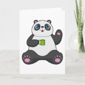 Panda met koffie-mok kaart (Voorkant)