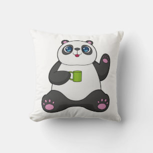 Panda met koffie-mok kussen