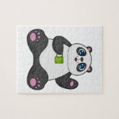 Panda met koffie-mok legpuzzel (Horizontaal)