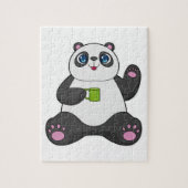 Panda met koffie-mok legpuzzel (Verticaal)